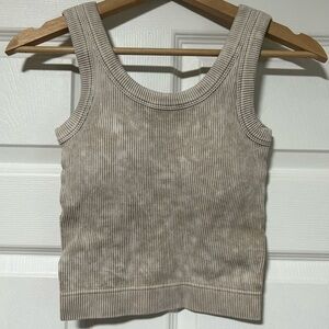 Zenana Women's Ribbed Padded Ash Mocha Brami Tank - S/M